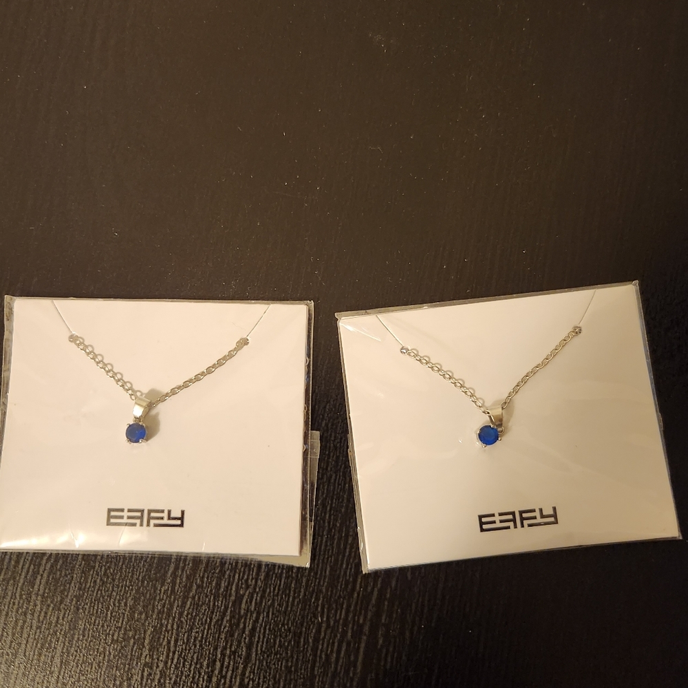 Two royal blue brand new unopened matching EFFY necklaces